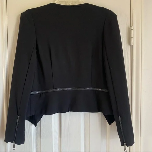 Philosophy Black Blazer/Jacket; Size Medium  Zipper Detail on sleeves and around - Picture 4 of 7